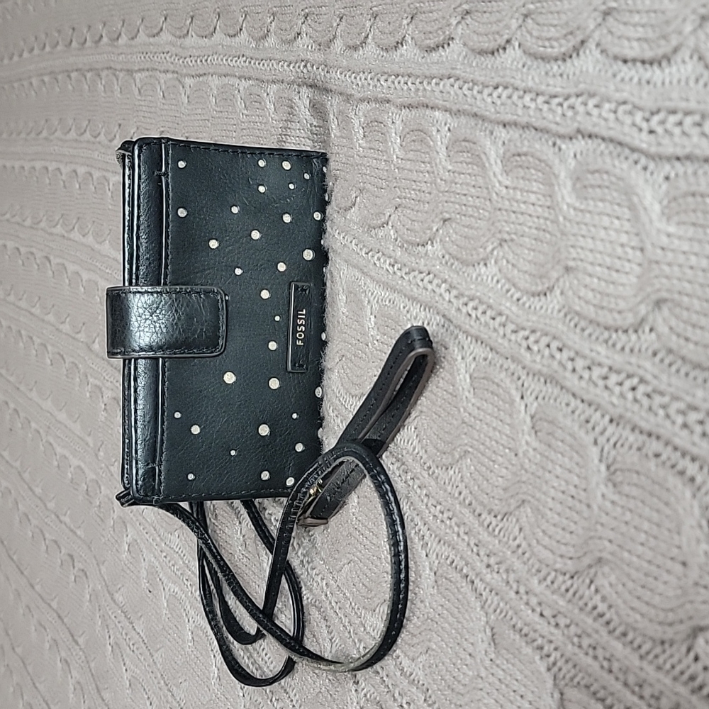 Black Fossil Wristlet/Crossbody